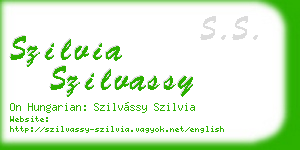 szilvia szilvassy business card
